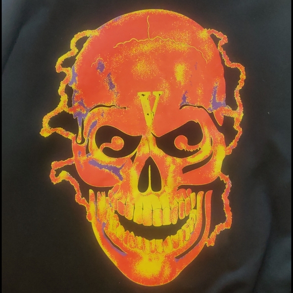 vlone shocker skull moletom com capuz